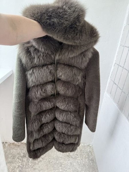 Women Fur Coat Mouton and Arctic Fox 36
