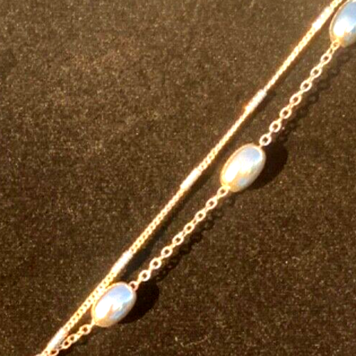 Colorful Enamel Purple Flower Pendant Rhinestone 18' Chain Silver Beads Necklace - Bild 7 von 11