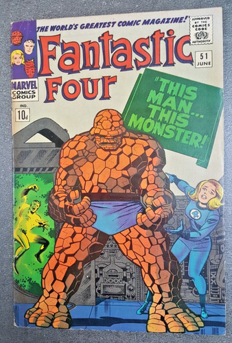 FANTASTIC FOUR #51 ( Marvel 1966) Classic issue KIRBY art FN 6.0