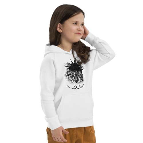 Frida Kahlo, Cat, Kids, eco, hoodie, Pets, Kangaroo, Kitty, Shirt, Meow design - Picture 6 of 7