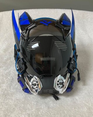 Cyberpunk Helmet Mask with Light Halloween Helmet Cosplay Cyberpunk Costume New