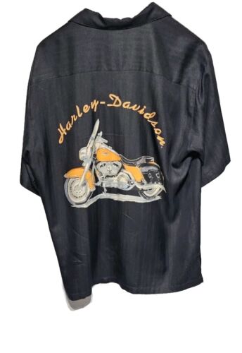 Harley Davidson Black Button Short Sleeve Shirt M… - image 1