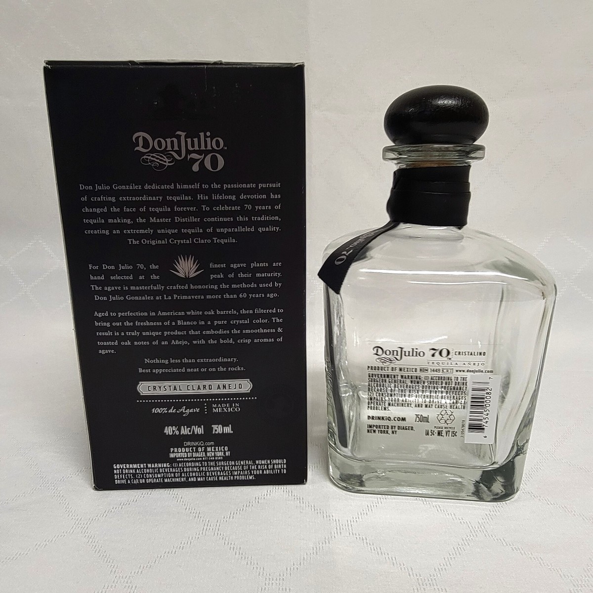 Don Julio 70th Anniversary Empty Tequila Bottle 750 Ml for