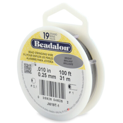 Beadalon 19-Strang Schmuckdraht  31 m (100 Feet) Edelstahl in 6 Stärken aus USA
