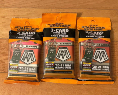 20-21 Panini Mosaic NBA Basketball Cello Value Packs Factory Sealed-LOT OF 3!