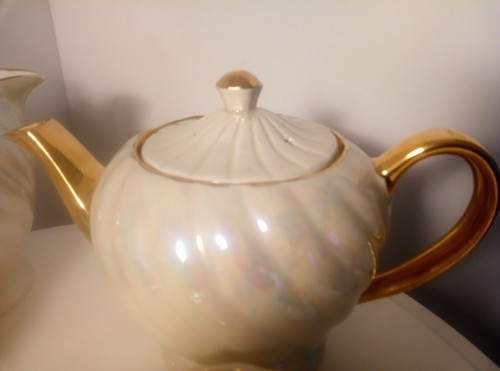 Vintage Sadler Teapot set- Cream Lustre Art Deco- 4 Items- Beautiful Rare GC - Picture 11 of 16