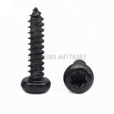 Black Steel Six-Lobe Torx Pan Round Head Self-tapping Wood Screw