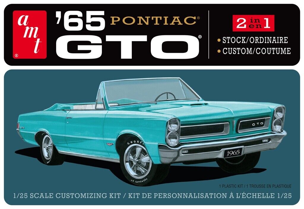 AMT 1965 Pontiac Gto Stock / su Misura 2' n1 Modellino Plastica Kit 1/25 1191