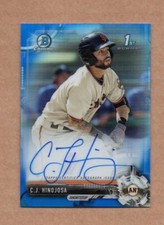 2017 Bowman Chrome C.J. Hinojosa Blue Refractor Autograph On Card Auto 110/150