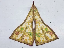 Antique 19thC French Brocade Church Priest Maniple 45x40cm