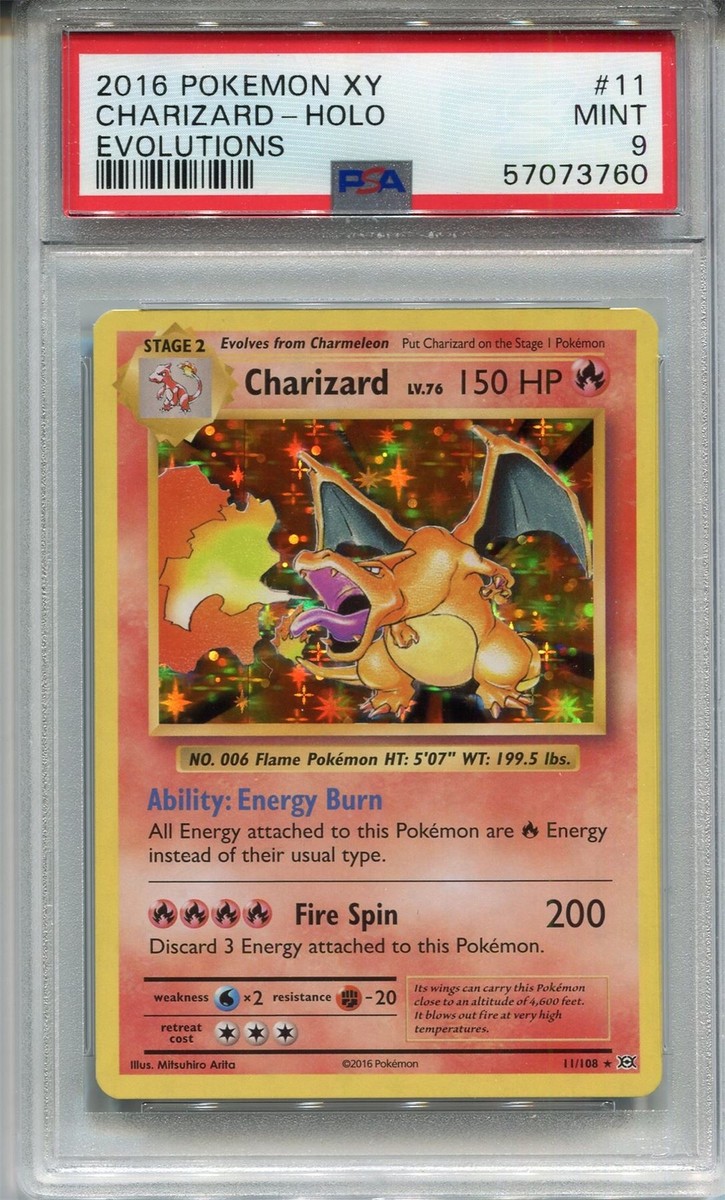Holo Pokémon】11枚Topsun Charizard Carddas Pokemon XY Evolutions Holofoil Card #11 Charizard PSA 9 | eBay UK
