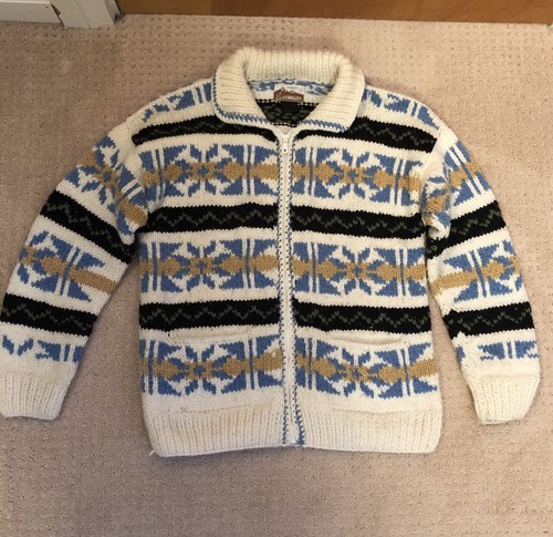 Vtg OTAVALITO Handknit Sweater Full Zip 