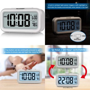 despertador digital con luz nocturna