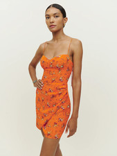 New Women's Reformation Gorgeous Saoirse Floral Mini Sun Dress In Autumn 8