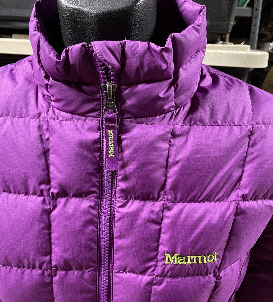 Girl's MARMOT Purple Down Puffer Jacket Full Zip with Pockets