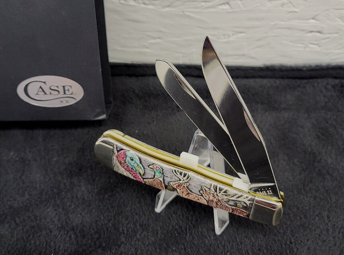 Case XX Trapper Knife Wild Game Series Gift Set Color Wash Natural Bone USA eBay