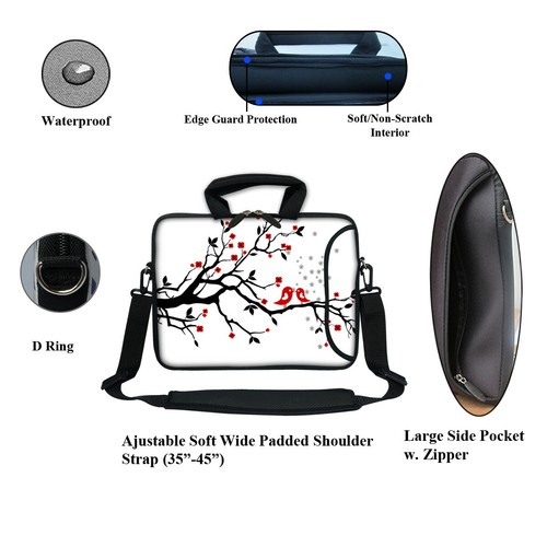 Estuche con funda de neopreno para portátil de 13,3" con mango de bolsillo y correa de transporte 2619 - Imagen 2 de 3