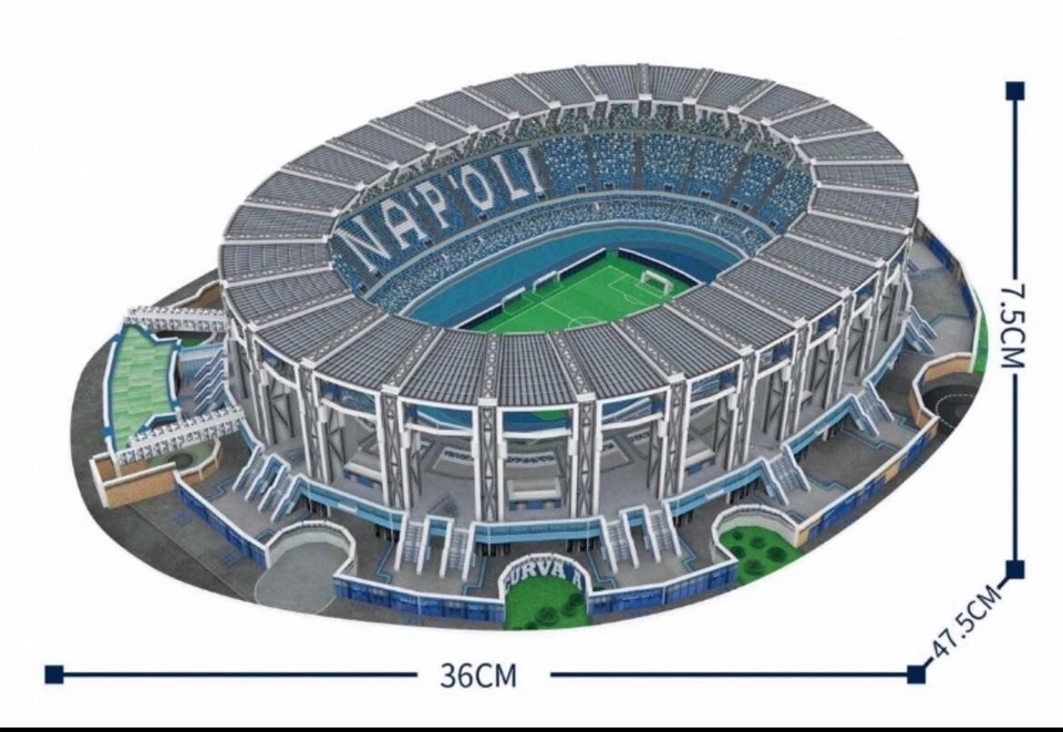 Puzzle 3D Stadio Maradona Napoli Gioco Calcio Stadium - Image 2 of 3
