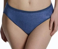 VANITY FAIR Shine Illumination Blue Harbor Hi Cut Brief Panty Women M 6 L 7 2XL