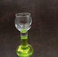 One Crate & Barrel Limoncino Fondo Verde Corto Ancho Cuenco Licor Vidrio Barware