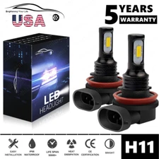 LED Headlight Kit H11 H8 H9 6000K White Fog Light Bulbs Bright High or Low Beam