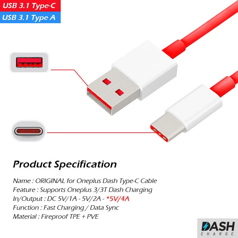 Cable de datos de carga rápida T6 OEM ONEPLUS TRES 3 5 3T USB 3.1 tipo C tablero Foto 2 de 4
