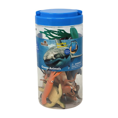 WENNO OCEAN Sea ANIMALS 13 PCS Sharks Dolphin Seal With Augmented Reality 7-10''