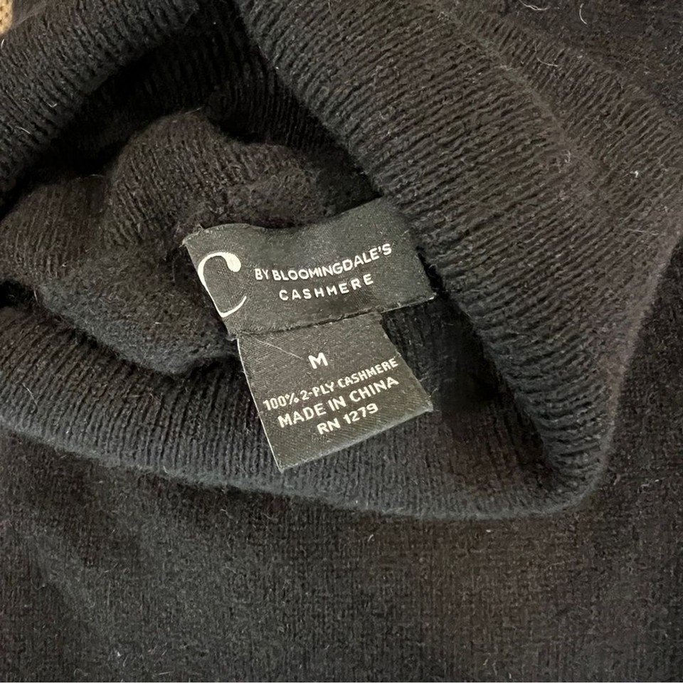 Bloomingdale’s Black 100 Cashmere Turtleneck Sweater Medium eBay