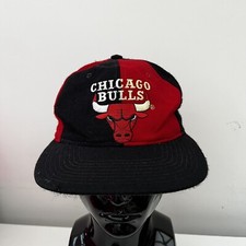 Starter Chicago Bulls SnapBack Cap One Size Black Red Wool Vintage