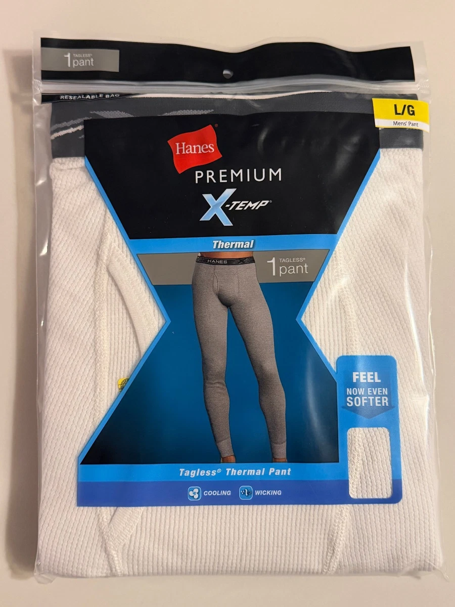 Bas Thermique Vintage Hanes - Années 80 - Taille L - Blanc - Long John's USA