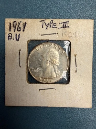 1961 25C BU Silver Washington Quarter Type II