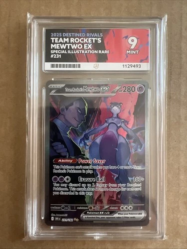 Team Rockets Mewtwo Ex, Corners 10 Surface 10 Centering 10 Edges 8, Ace 9 Grade