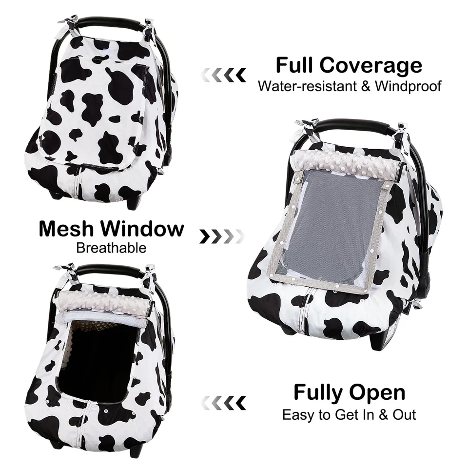 Funda de asiento de coche para bebé, fundas de asiento de coche para bebés bebé asiento de coche infantil toldo con B... Foto 3 de 4