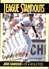 Jose Canseco 1990 Fleer #4 Oakland Athletics FREE SHIPPING AutographDen