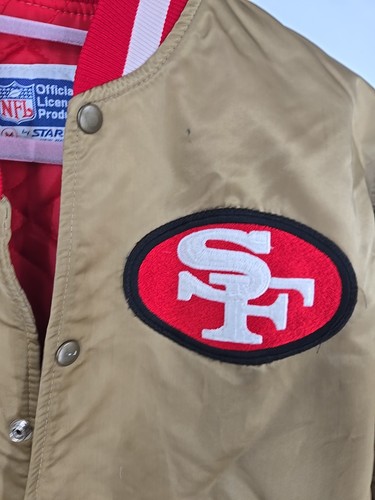Vintage 90s Starter San Francisco 49ers Gold Satin Bomber Jacket, Medium, Retro - Picture 4 of 23
