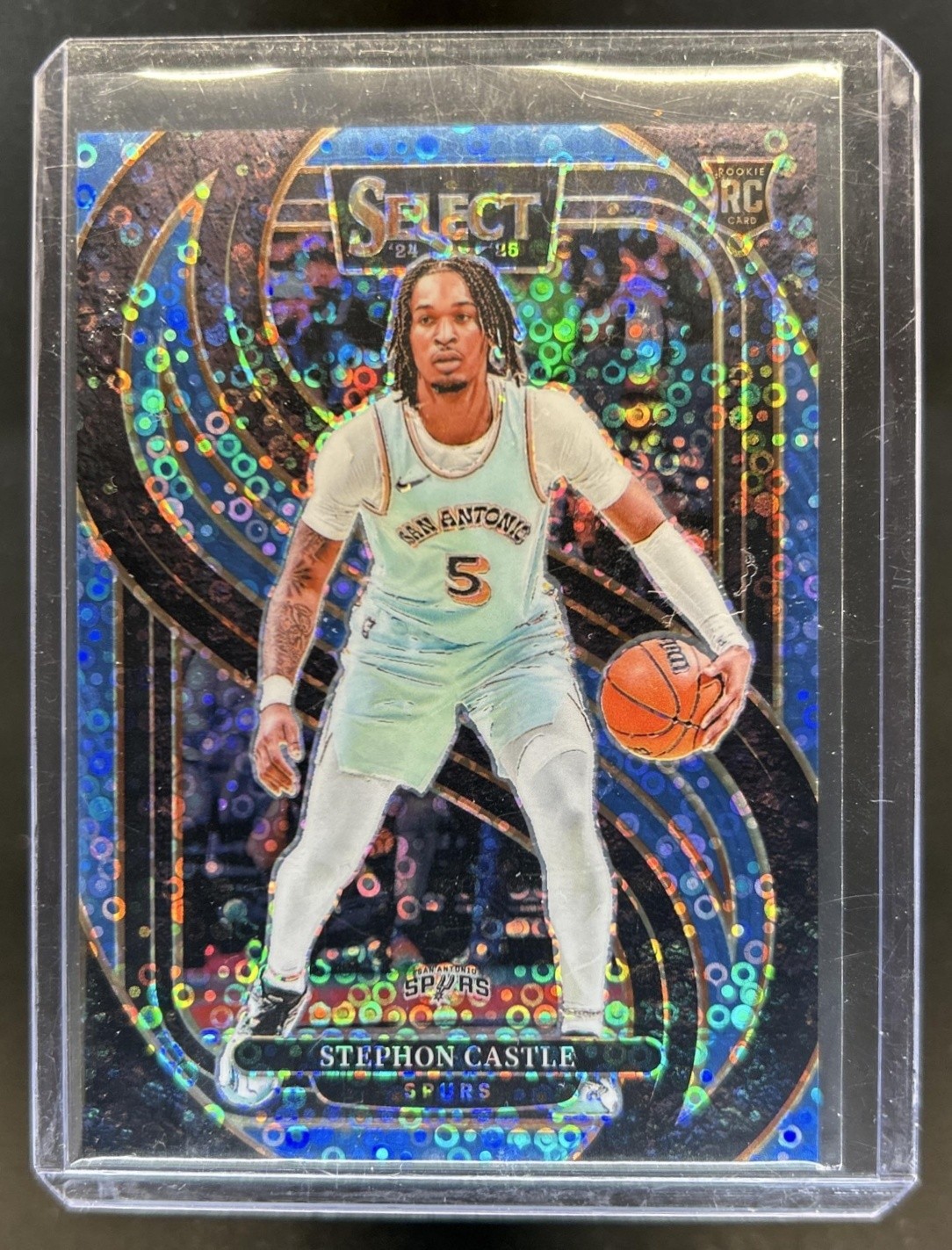 2024-25 Panini Select Stephon Castle Premier RC Light Blue Disco Prizm #/99