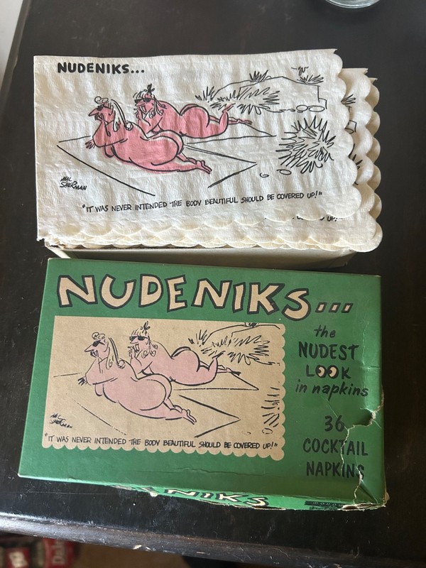 Vintage 1950’s Nudeniks Cocktail Napkins by Hal Sherman. Rare