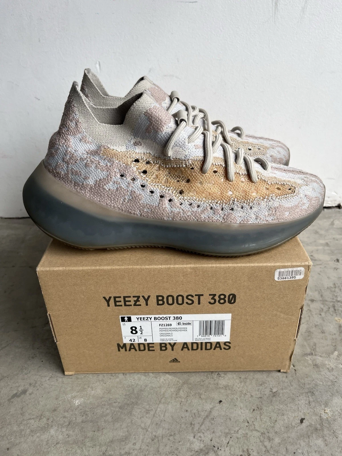 Adidas Yeezy Boost 380 Pepper antiriflesso FZ1269 taglia 8 5