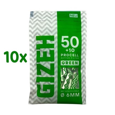 Gizeh Active Filter GREEN ProCell mit Kokoskohle, 10x 60 Stück