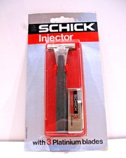 RASOIO RAZOR SCHICK INJECTOR NEW WITH 3 PLATINUM BLADES MADE IN HOLLAND SEALED