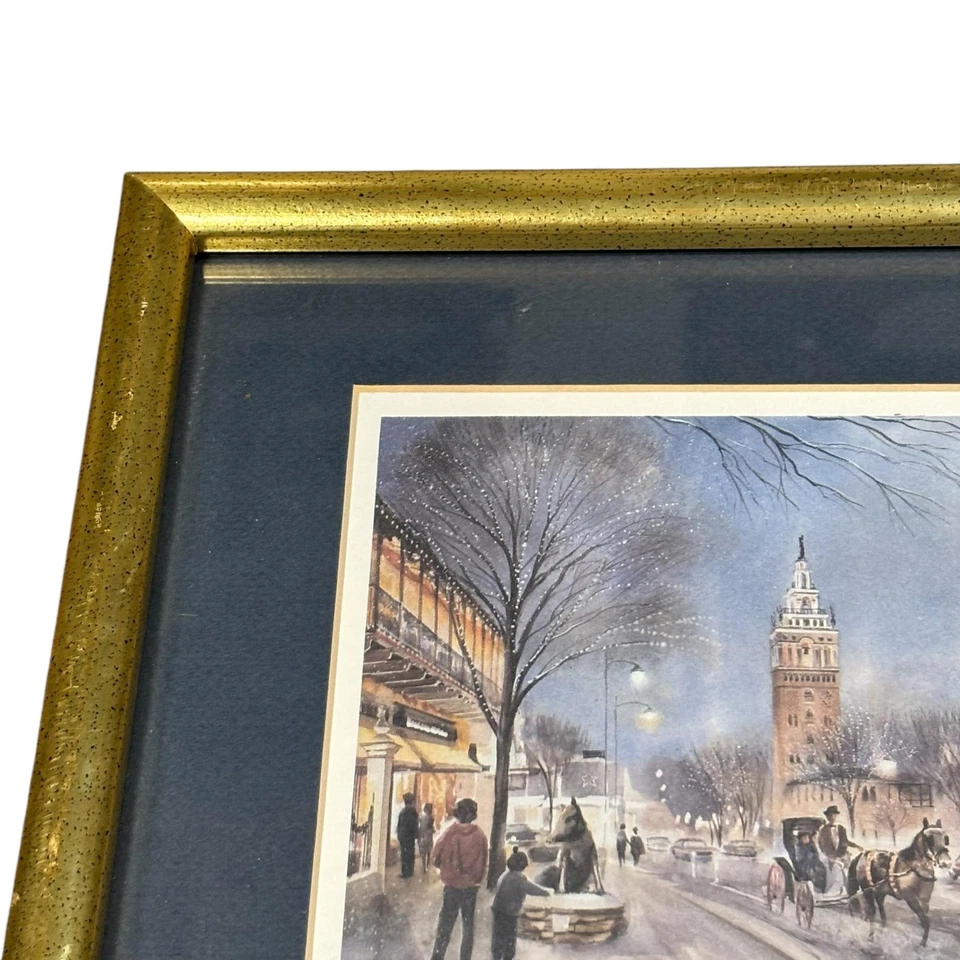 De colección J.R. Hamil Plaza Twilights Kansas City Impresión Enmarcada Mate Arte Firmado Foto 3 de 4