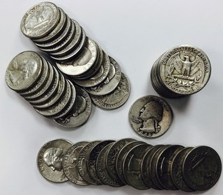 MIXED DATE WASHINGTON QUARTER LOT! 50 TOTAL COINS! FANTASTIC! NR #P1753
