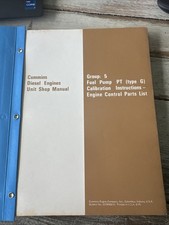 Cummins Group 5 Fuel Pump Pt Diesel Service Shop Manual Book Type G Control List