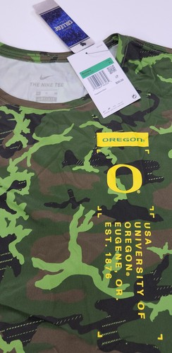 Nike Oregon Ducks Camo Performance Short Sleeve Shirt Women's XL Olive Green - Picture 4 of 7