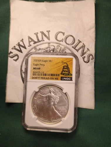2025 (P) American Silver Eagle, Eagle Privy MS69 NGC ET111