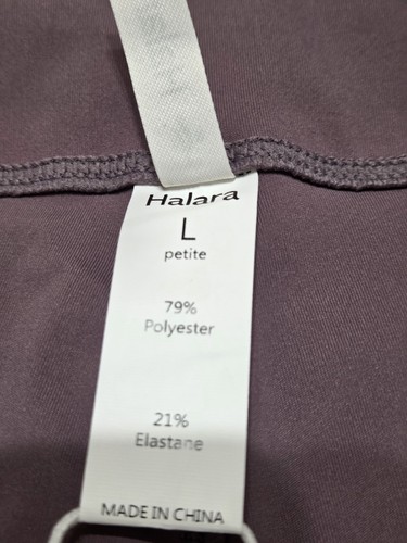 NWT Halara Flare Pants Leggings L Petite Purple Stretch Back Pockets Work B25.6 - Picture 4 of 10