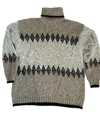 Vintage LizWear Sweater Oversized Turtleneck Pulloever Ski Lodge Cozy Cabin M