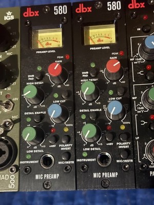 Pair dbx 580 Compact, Professional Mic Preamps 500 series great value