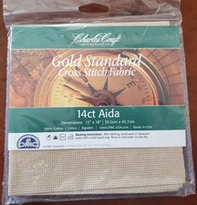 Charles Craft Cross Stitch Fabric 14 Count Aida beige 100 cotton 12x18