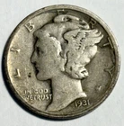 1931 D Mercury 90% Silver Dime  Fine F